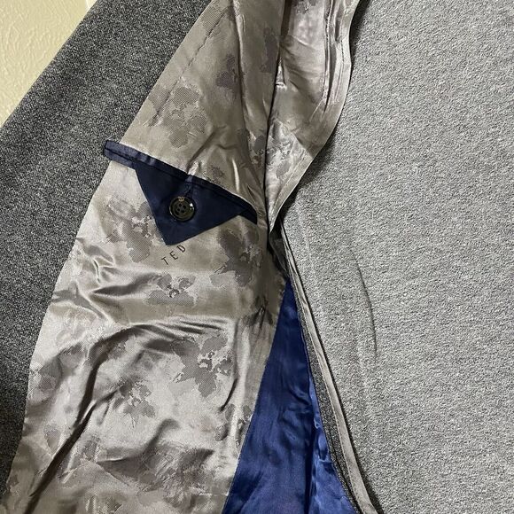 NWOT TED BAKER Gray knit Blazer casual jacket double button size 40R - Picture 6 of 7